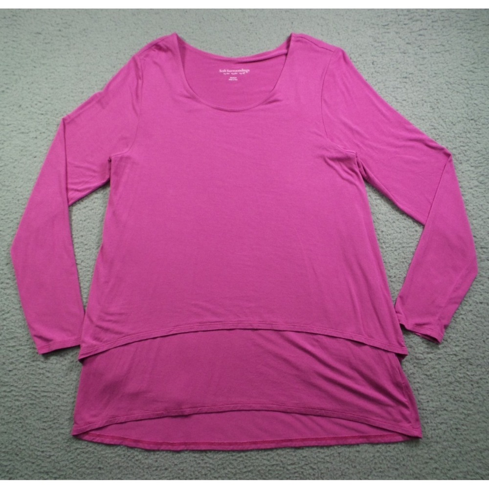 Soft Surroundings Top Womens Size Medium Pink Perfect Layers Tunic Long Sleeve